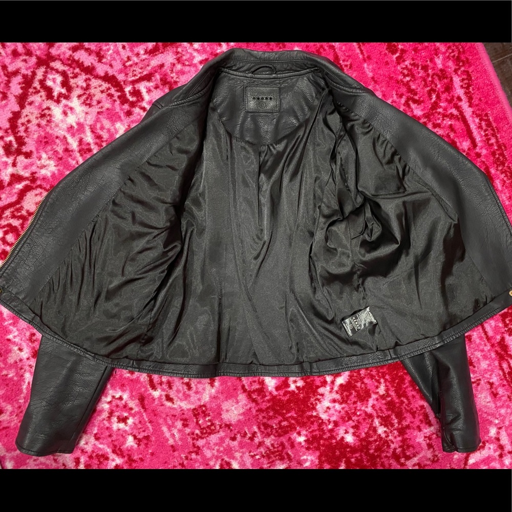 Blank NYC Black Faux Leather Moto Jacket with Gold Hardware - Picture 7 of 10